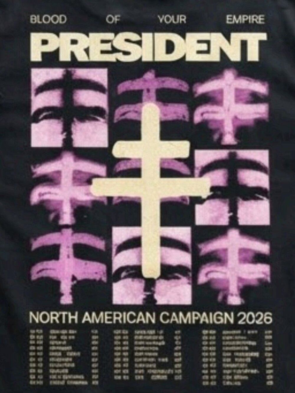 President Blood Of Your Empire North American Campaign 2026 Black T-Shirt S-4XL - Picture 3 of 3